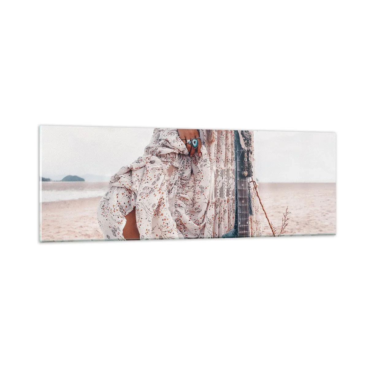 Impression sur verre - Image sur verre - Enfant de fleur en route - 90x30 cm