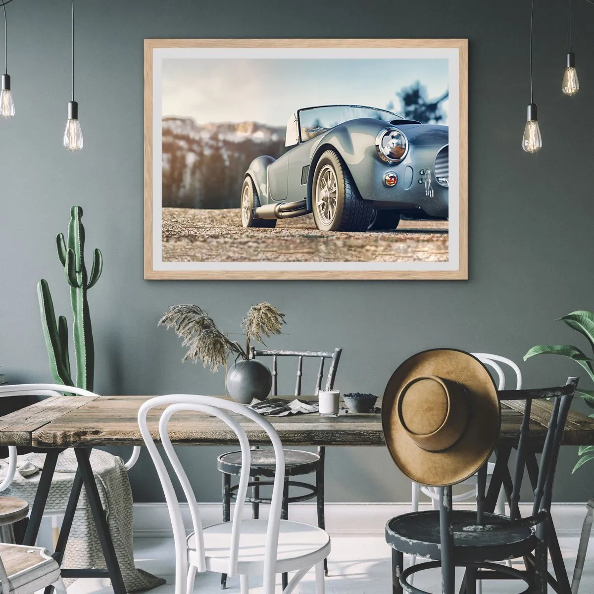 Affiche dans un chêne clair - Poster - Ce qui compte c'est le style - 91x61 cm