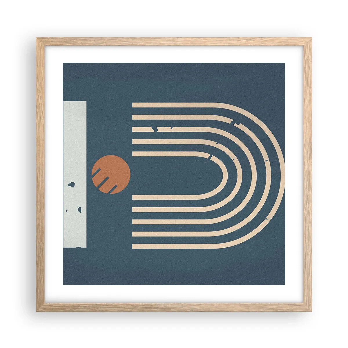 Affiche dans un chêne clair - Poster - Géométrie sur la grenade - 50x50 cm