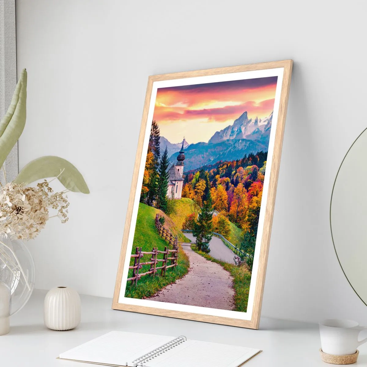 Affiche dans un chêne clair - Poster - Paysage comme peind - 61x91 cm
