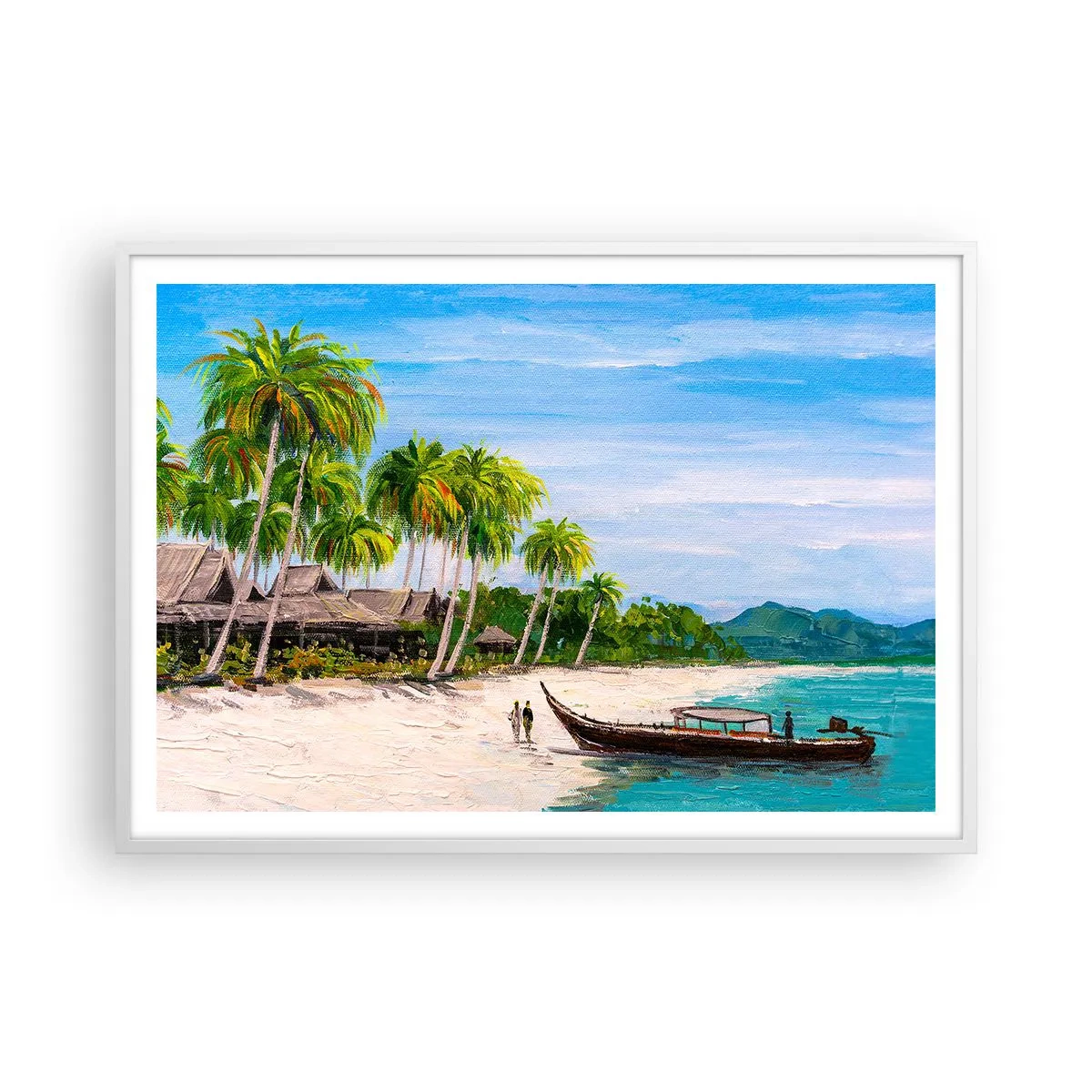 Affiche dans un cadre blanc - Poster - Rêve exotique - 100x70 cm