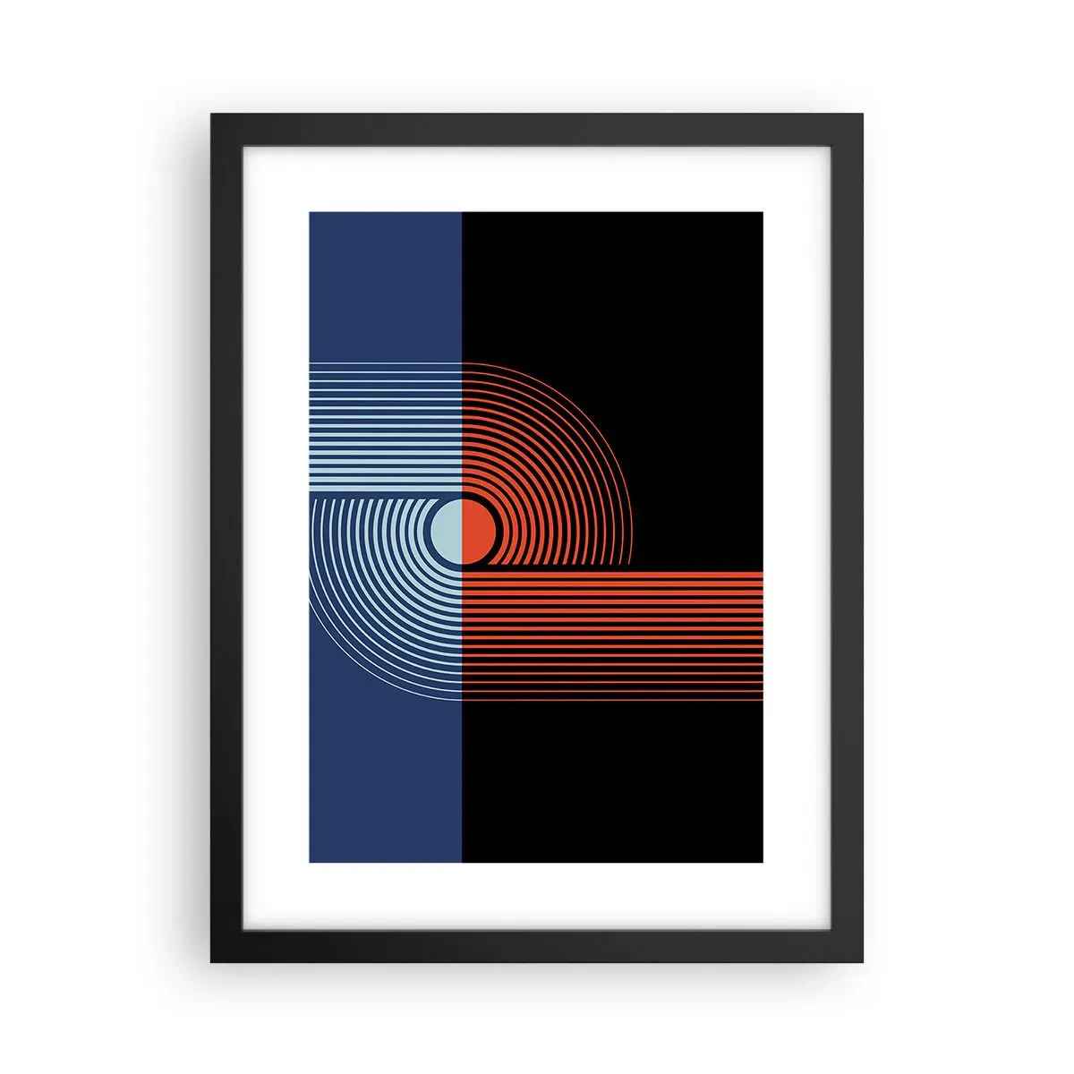 Affiche dans un cadre noir - Poster - Dans une étreinte géométrique - 30x40 cm