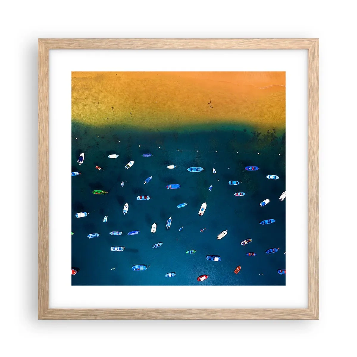 Affiche dans un chêne clair - Poster - Jeu de vacances - 40x40 cm