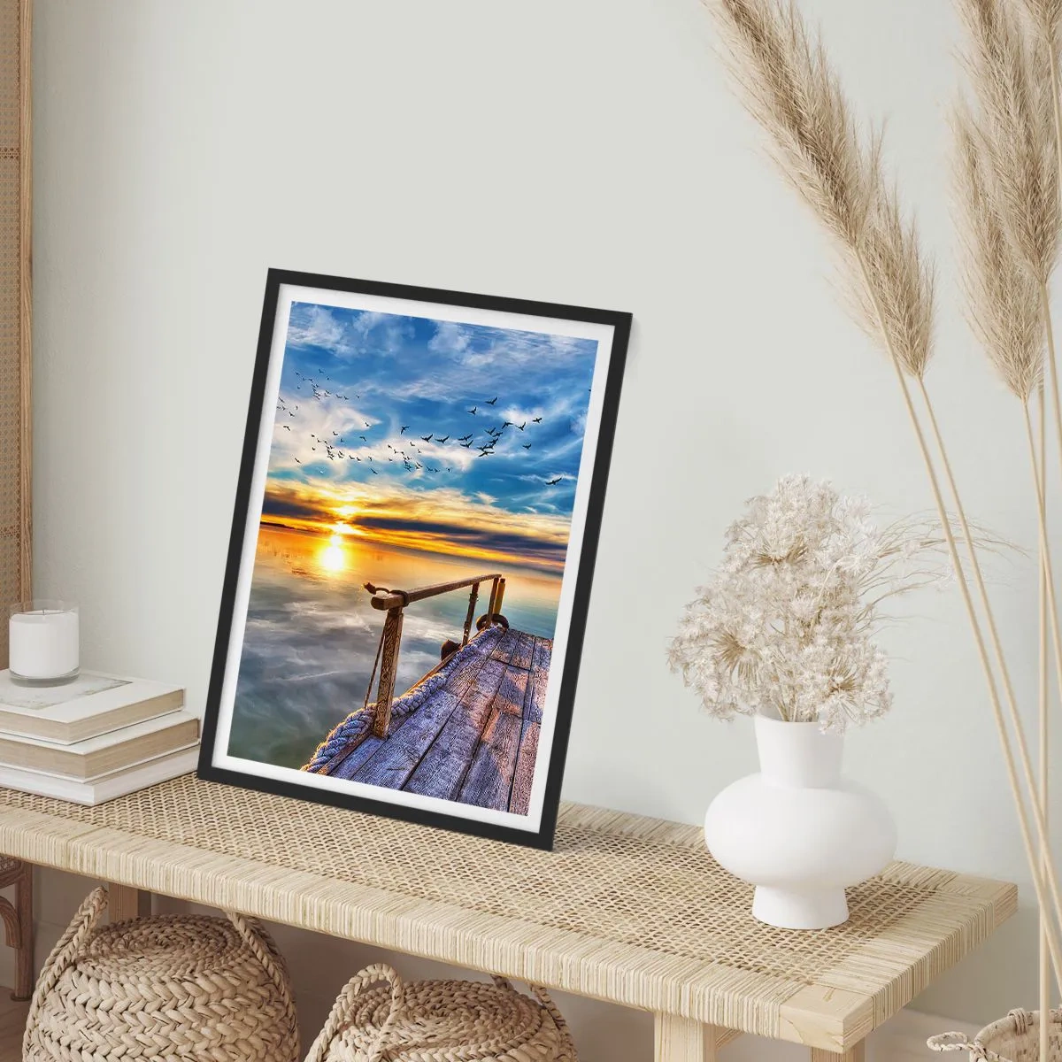 Affiche dans un cadre noir - Poster - Le vent se repose - 61x91 cm