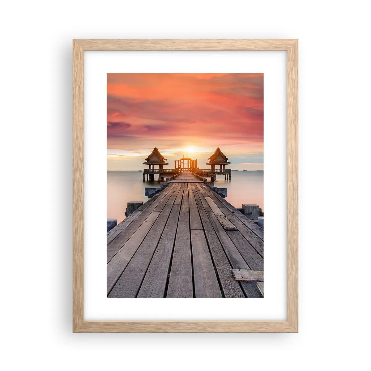 Affiche dans un chêne clair - Poster - L'Ouest à l'Est - 30x40 cm