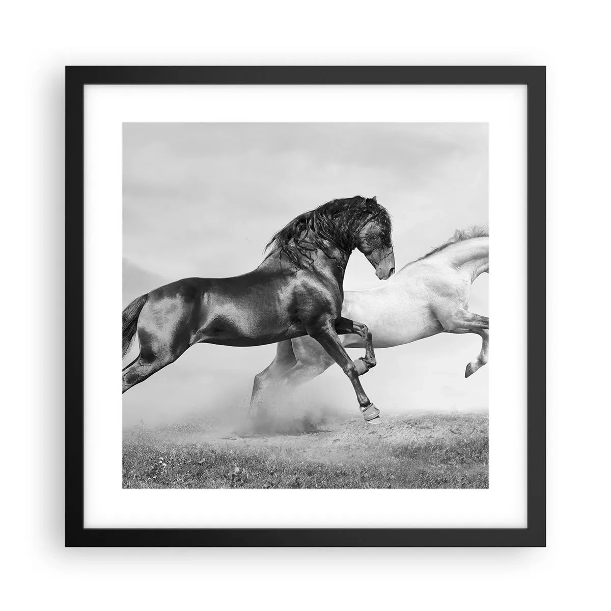 Affiche dans un cadre noir - Poster - Anges et démons - 40x40 cm