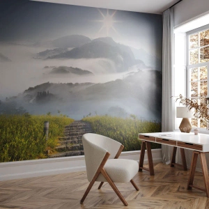 Papier Peint Autocollant Deluxe Sticker - Toujours plus haut vers les nuages - Paysage, Montagnes, parc national - 100x70 cm