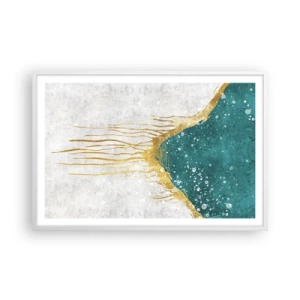 Affiche dans un cadre blanc - Poster - Marée dorée - 91x61 cm