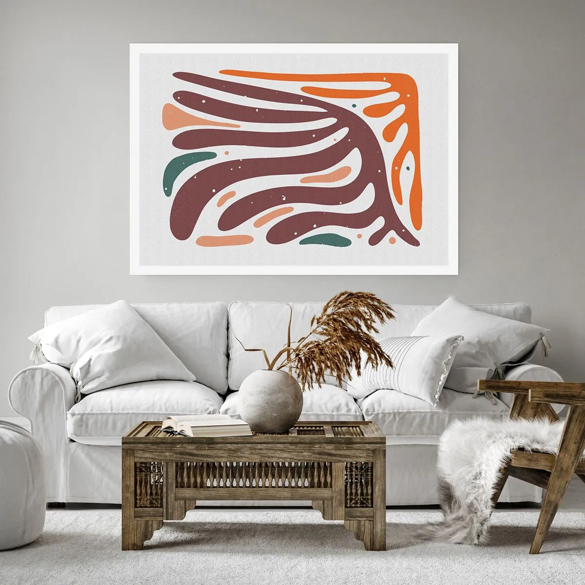 Affiche - Poster - Composition organique rayonnante - 70x50 cm