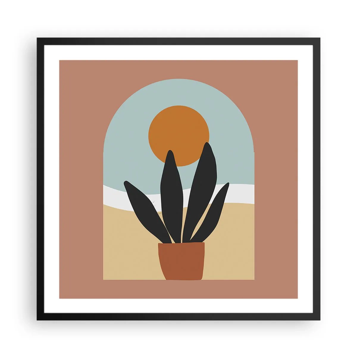 Affiche dans un cadre noir - Poster - Petits bonheurs - 60x60 cm