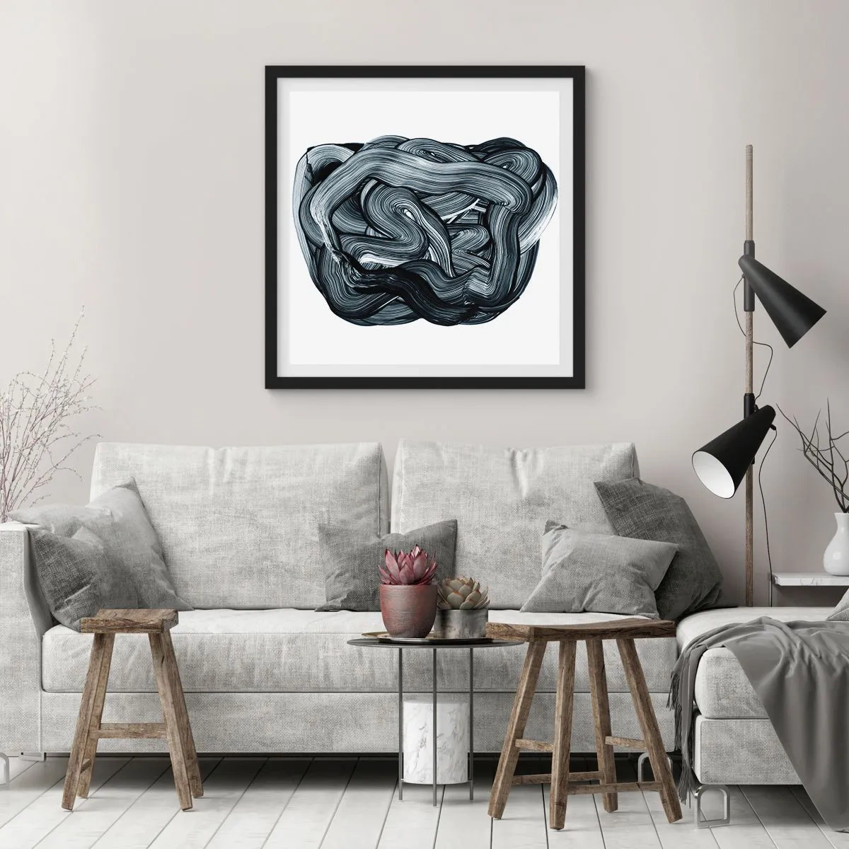 Affiche dans un cadre noir - Poster - Ce n'est pas si simple - 50x50 cm