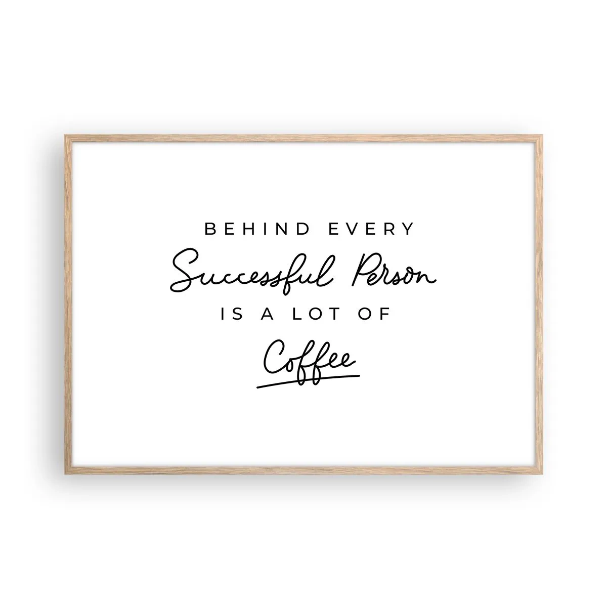 Affiche dans un chêne clair - Poster - Secret du succès - 100x70 cm