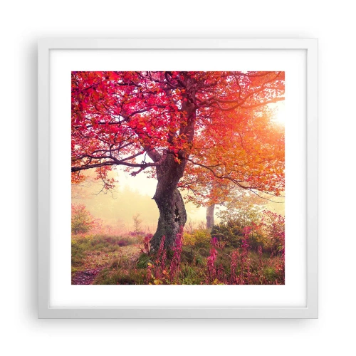 Affiche dans un cadre blanc - Poster - Frénésie de floraison - 40x40 cm