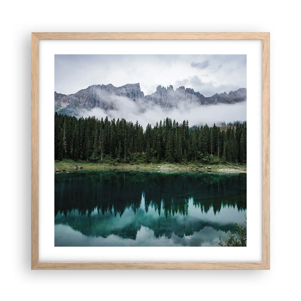 Affiche dans un chêne clair - Poster - Chut, chut, ne réveillons pas l'eau qui dort - 50x50 cm