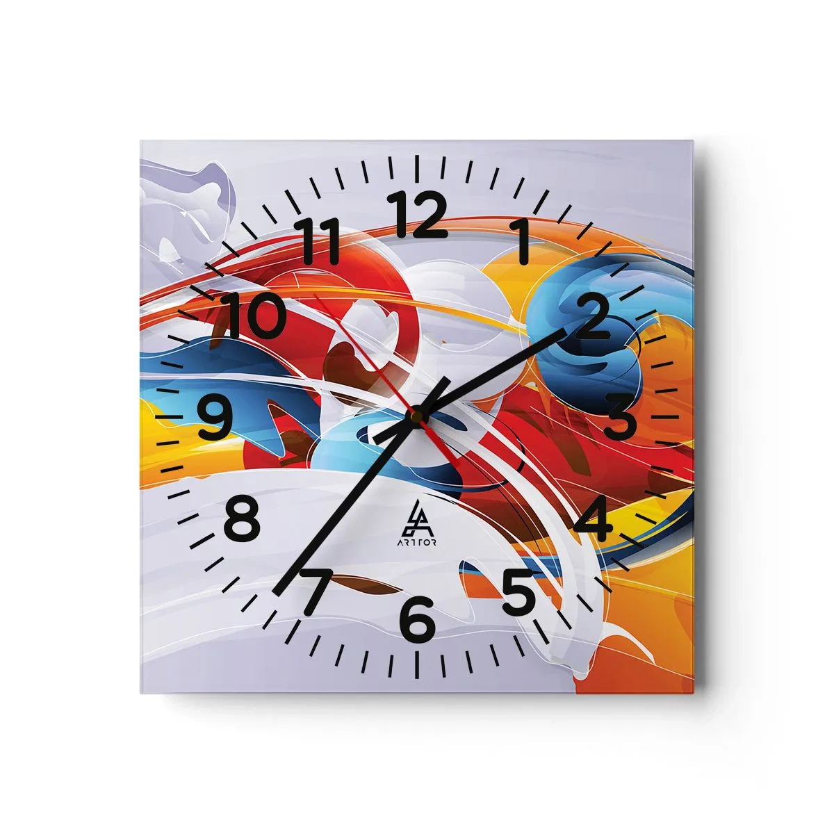 Horloge murale - Pendule murale - La danse des éléments - 40x40 cm