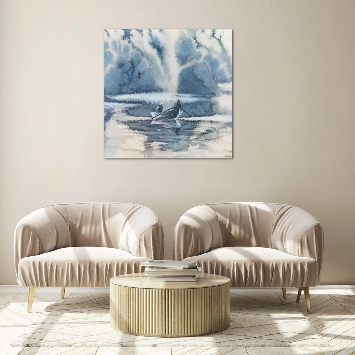 Impression sur verre - Image sur verre - Les pêcheurs dans leur paradis - 60x60 cm