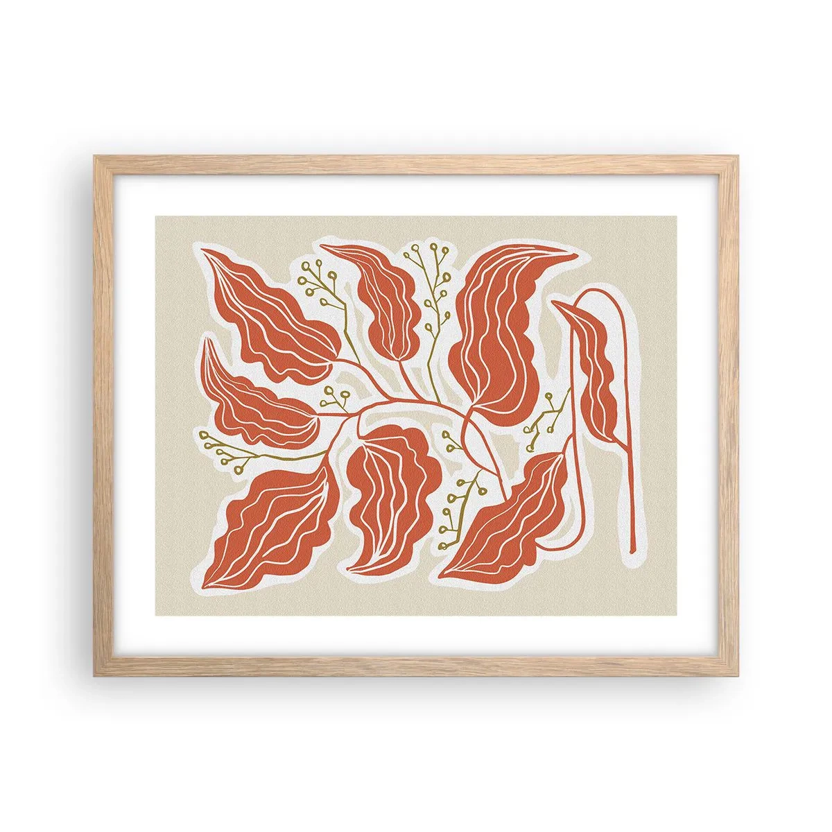 Affiche dans un chêne clair - Poster - Folk et coloré - 50x40 cm