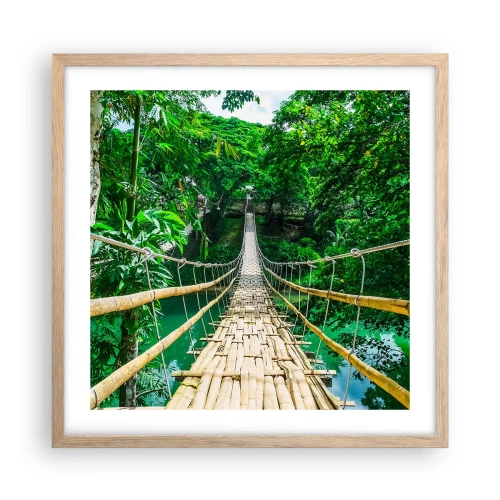 Affiche dans un chêne clair - Poster - Pont de singe en pleine nature - 50x50 cm