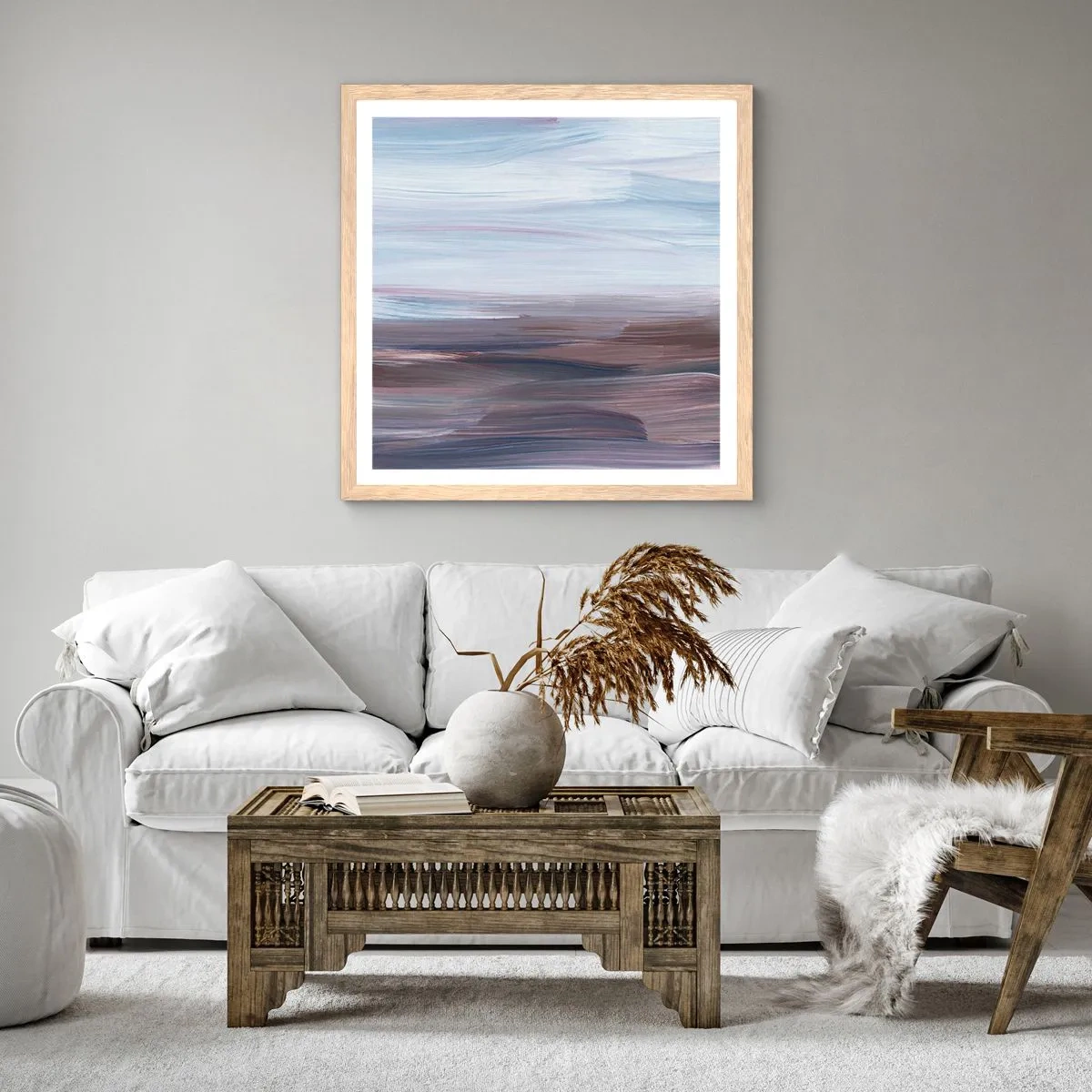 Affiche dans un chêne clair - Poster - Éléments : eau - 40x40 cm