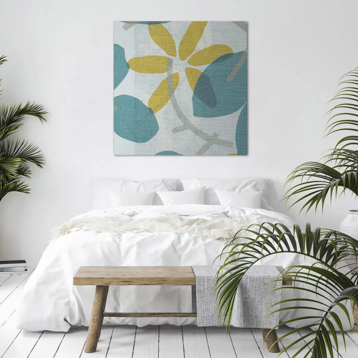 Impression sur toile - Image sur toile - Wśród lazurowych liści - 40x40 cm