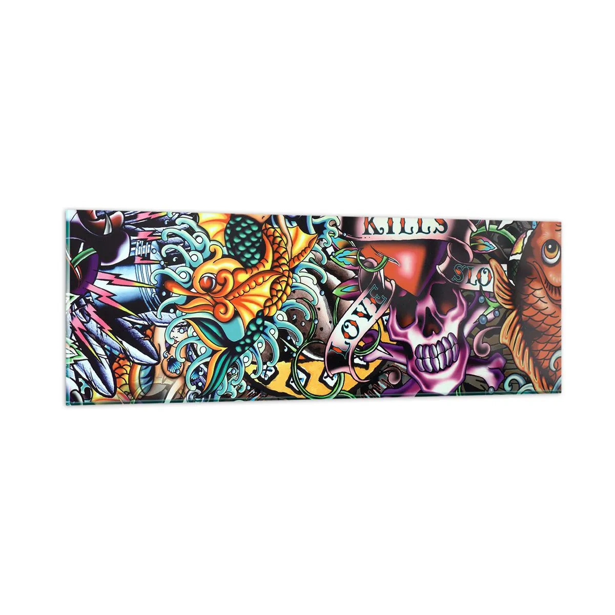 Impression sur verre - Image sur verre - Le rêve du tatoueur - 90x30 cm