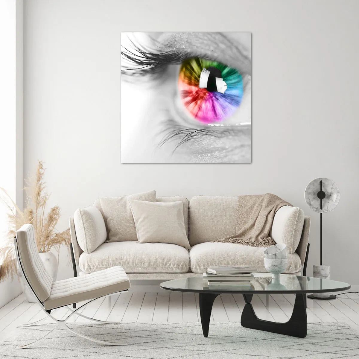 Impression sur verre - Image sur verre - Regarde le monde en couleur - 60x60 cm