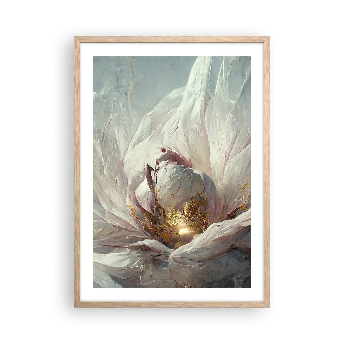 Affiche dans un chêne clair - Poster - Il fleurit une fois tous les cent ans - 50x70 cm