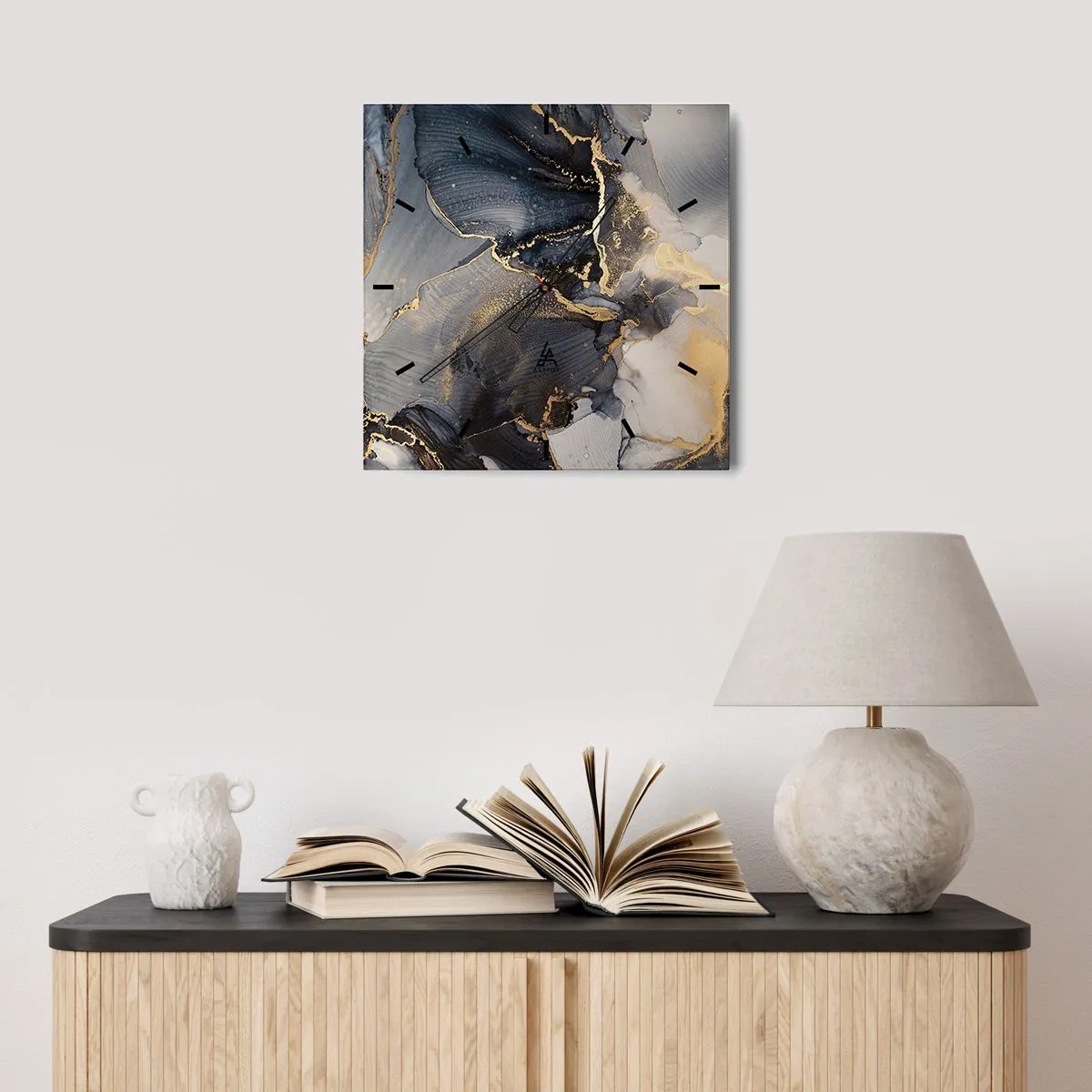 Horloge murale - Pendule murale - La vie de la pierre - 40x40 cm