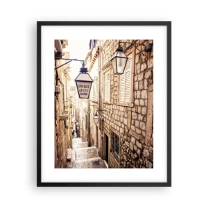 Affiche dans un cadre noir - Poster - Une charmante ruelle - 40x50 cm