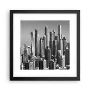 Affiche dans un cadre noir - Poster - Ville sur le désert - 30x30 cm