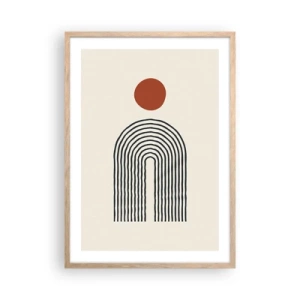 Affiche dans un chêne clair - Poster - Le magnétisme des formes et des couleurs - 50x70 cm