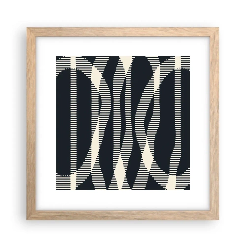 Affiche dans un chêne clair - Poster - Une tentative de briser l'obscurité - 30x30 cm