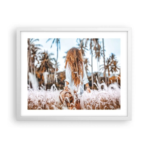 Affiche dans un cadre blanc - Poster - Né de peluches d'herbe - 50x40 cm