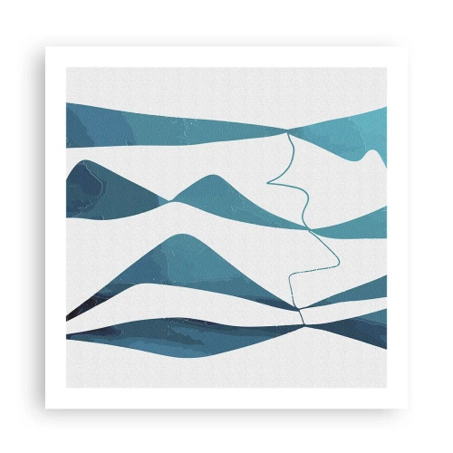 Affiche - Poster - Abstraction : composé turquoise - 60x60 cm