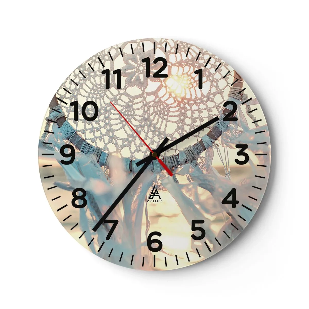 Horloge murale - Pendule murale - Totem en dentelle - 40x40 cm