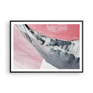 Affiche dans un cadre noir - Poster - Une composition abstraite dans les tons de rose et de gris. - 100x70cm - Composition assortie - Décoration murale moderne pour le salon et la chambre ARTTOR