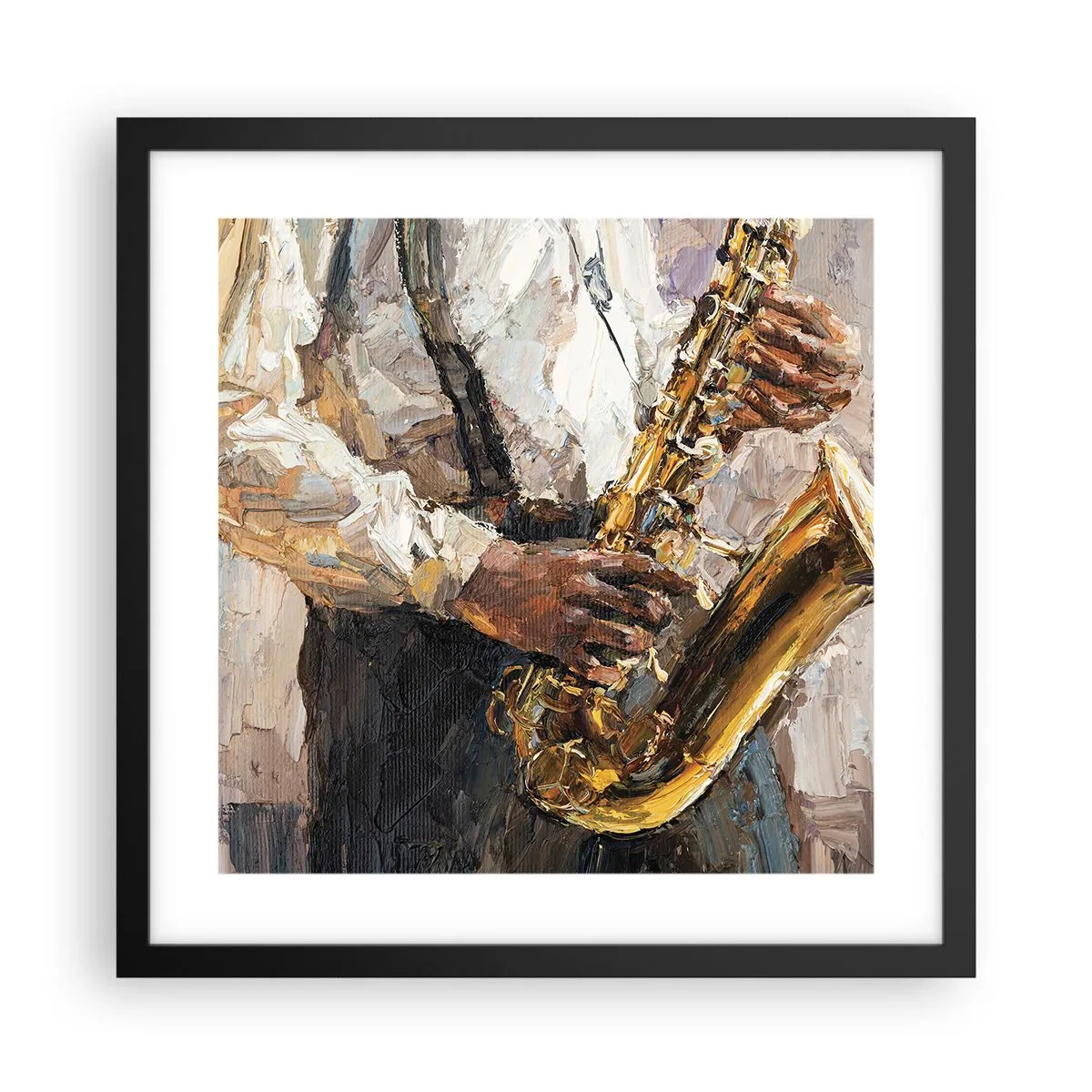 Affiche dans un cadre noir - Poster - C'est l'heure du solo - 40x40 cm