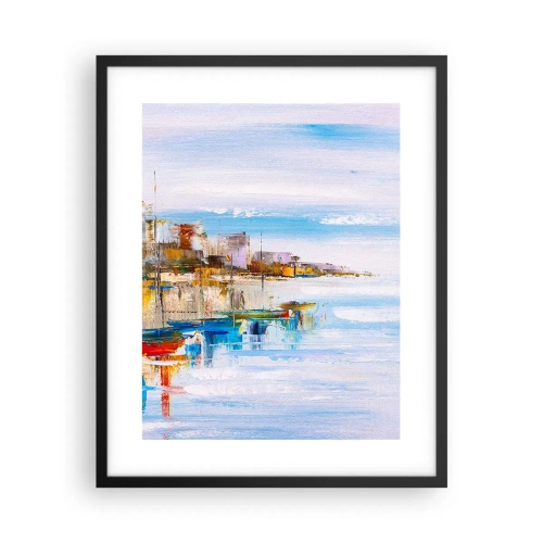 Affiche dans un cadre noir - Poster - Un havre urbain multicolore - 40x50 cm