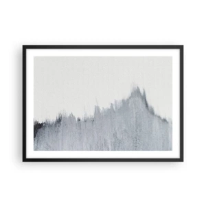 Affiche dans un cadre noir - Poster - Composition grise abstraite dans un style minimaliste - 70x50cm - Une esquisse mystérieuse - Décoration murale moderne pour le salon et la chambre ARTTOR