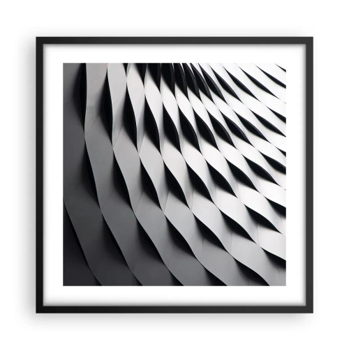 Affiche dans un cadre noir - Poster - A la surface des vagues - 50x50 cm