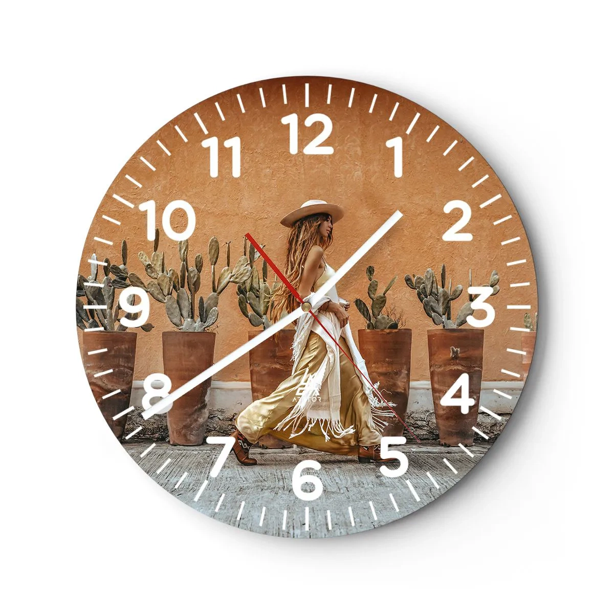 Horloge murale - Pendule murale - Style hippie - 30x30 cm