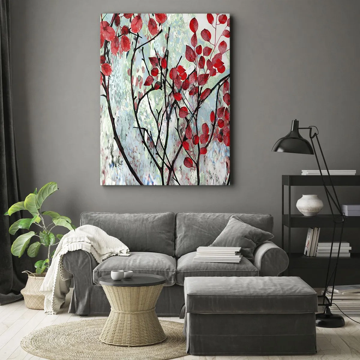 Impression sur toile - Image sur toile - Arbre en écarlate - 65x120 cm