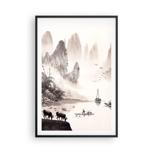 Affiche dans un cadre noir - Poster - Le quotidien exotique de l'Orient - 61x91 cm