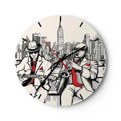 Horloge murale - Pendule murale - improvisation new-yorkaise - 40x40 cm