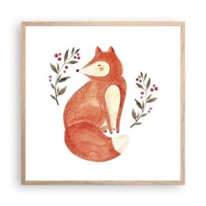 Affiche dans un chêne clair - Poster - Petit rouquin - 60x60 cm