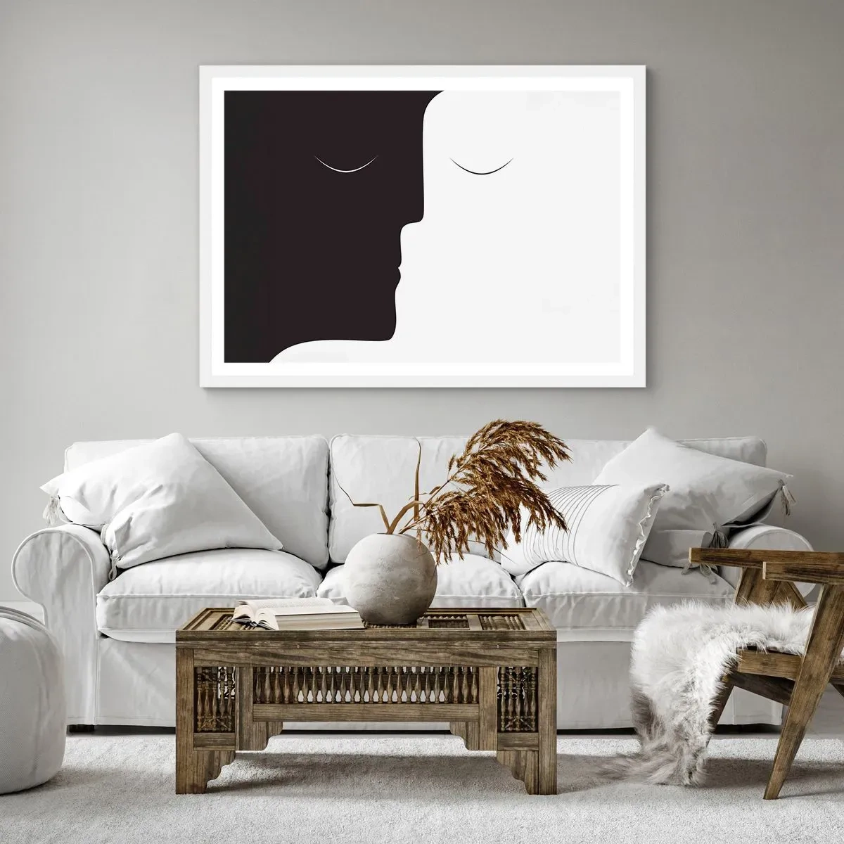 Affiche dans un cadre blanc - Poster - Unité des contraires - 40x30 cm