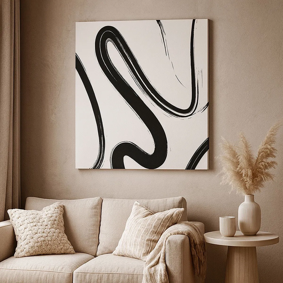 Impression sur toile - Image sur toile - Fantaisie en noir et blanc - 30x30 cm