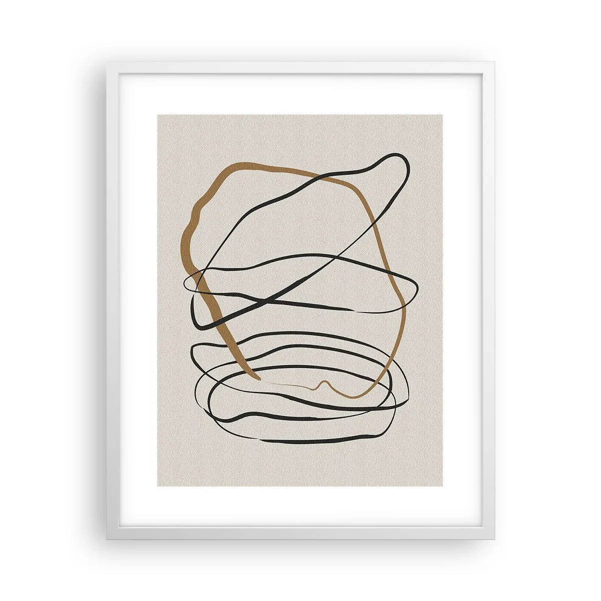 Affiche dans un cadre blanc - Poster - Composition – danse en boucle - 40x50 cm