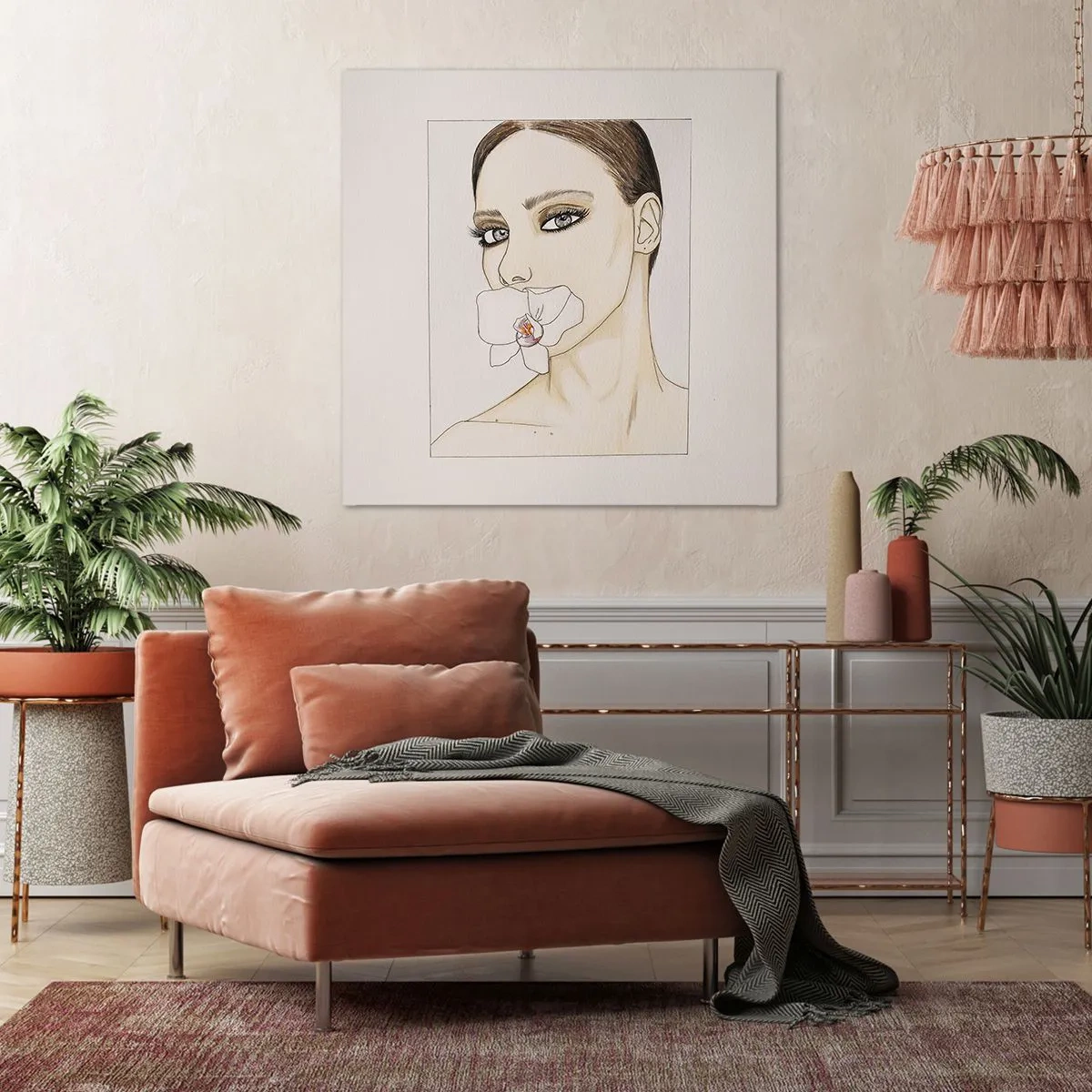 Impression sur toile - Image sur toile - Symbole de l'élégance et de la beauté - 30x30 cm