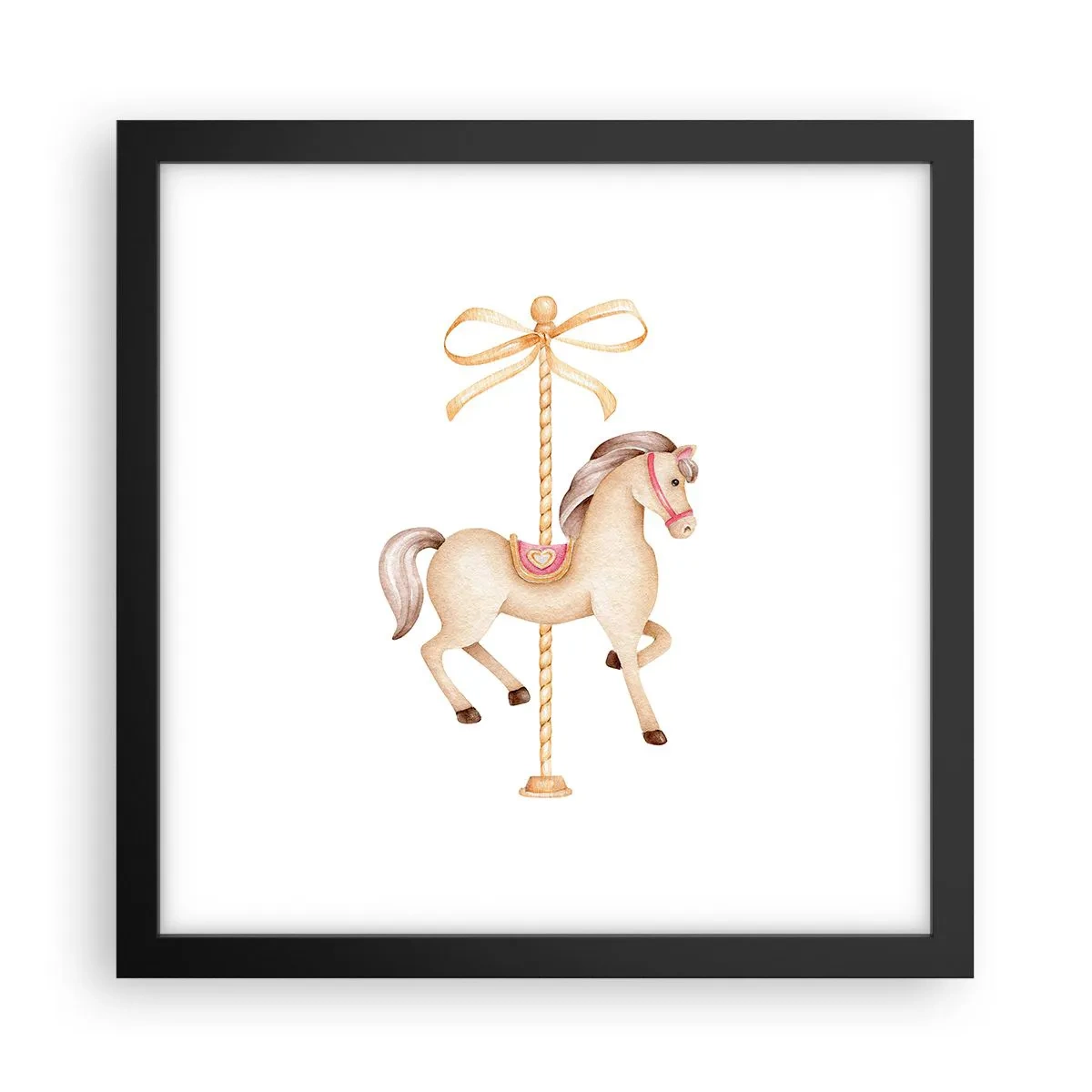 Affiche dans un cadre noir - Poster - Un trot gracieux - 30x30 cm